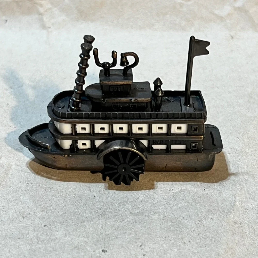 Mark Twain Riverboat Pencil Sharpener Bronze Die Cast Metal Vintage